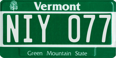 VT license plate NIY077
