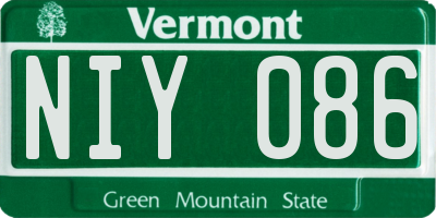 VT license plate NIY086