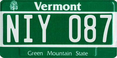 VT license plate NIY087