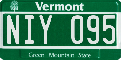 VT license plate NIY095