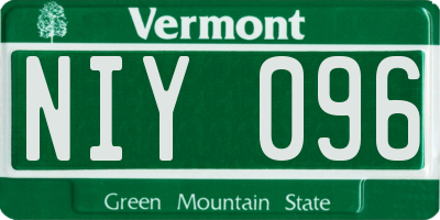 VT license plate NIY096