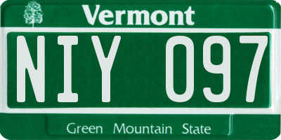 VT license plate NIY097