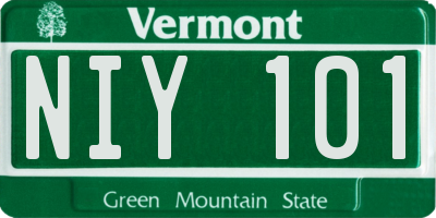 VT license plate NIY101