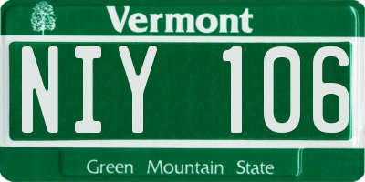 VT license plate NIY106