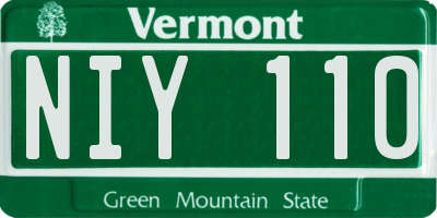 VT license plate NIY110