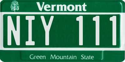 VT license plate NIY111
