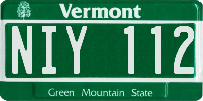 VT license plate NIY112