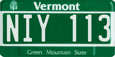 VT license plate NIY113