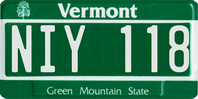 VT license plate NIY118