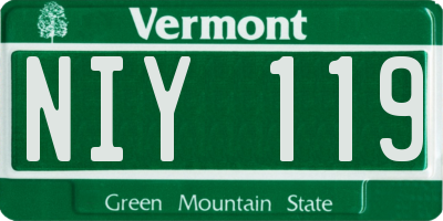 VT license plate NIY119