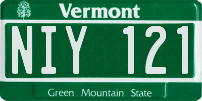 VT license plate NIY121