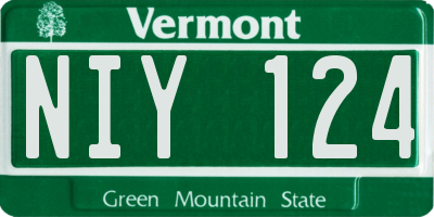 VT license plate NIY124