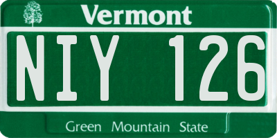 VT license plate NIY126