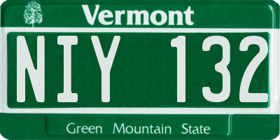 VT license plate NIY132