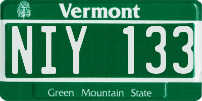 VT license plate NIY133