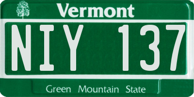 VT license plate NIY137