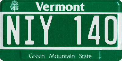 VT license plate NIY140