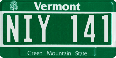 VT license plate NIY141