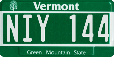 VT license plate NIY144