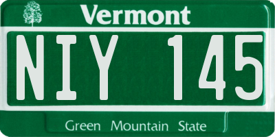 VT license plate NIY145