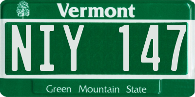 VT license plate NIY147