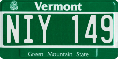 VT license plate NIY149