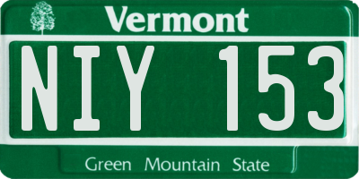 VT license plate NIY153
