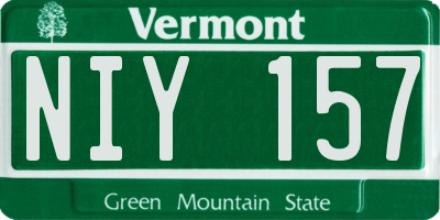 VT license plate NIY157