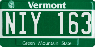 VT license plate NIY163