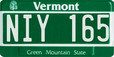 VT license plate NIY165