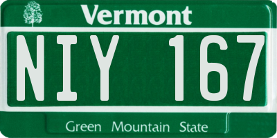 VT license plate NIY167