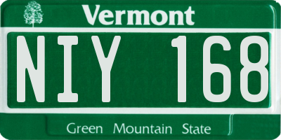 VT license plate NIY168