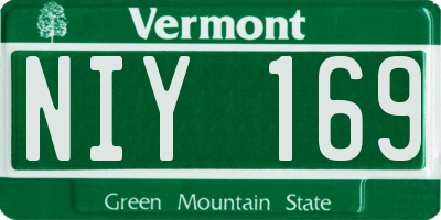 VT license plate NIY169