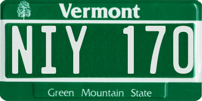 VT license plate NIY170