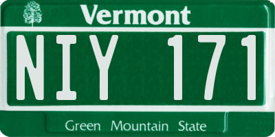 VT license plate NIY171