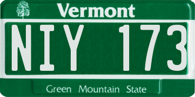 VT license plate NIY173