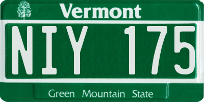 VT license plate NIY175