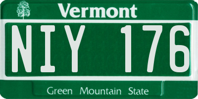 VT license plate NIY176
