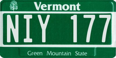 VT license plate NIY177