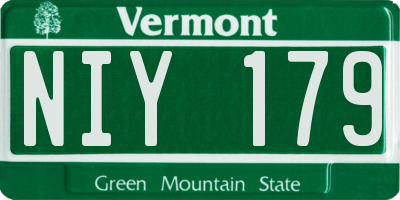 VT license plate NIY179