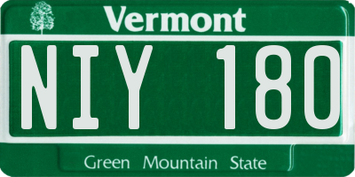 VT license plate NIY180