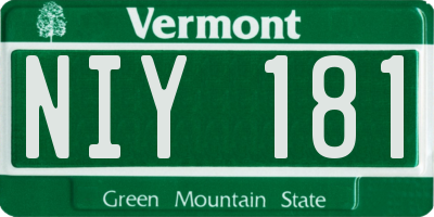 VT license plate NIY181