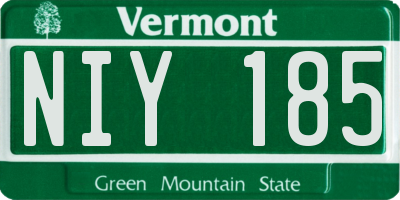 VT license plate NIY185