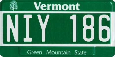 VT license plate NIY186