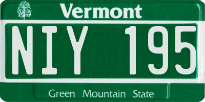 VT license plate NIY195