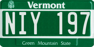 VT license plate NIY197