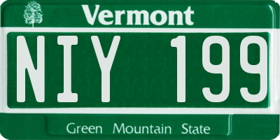 VT license plate NIY199