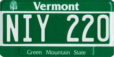VT license plate NIY220