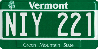 VT license plate NIY221