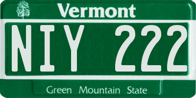 VT license plate NIY222